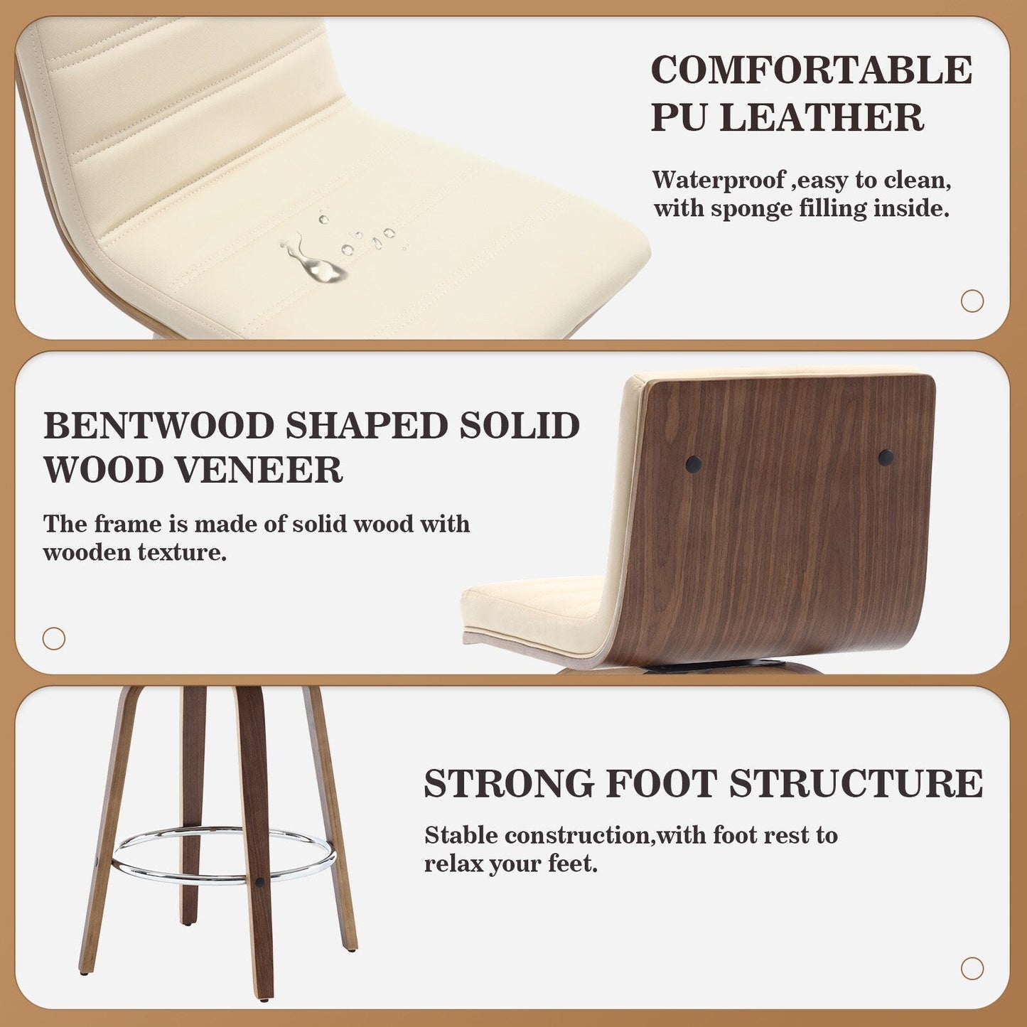 26/29 Faux Leather Swivel Bar/Counter Stools, Set of 2/3