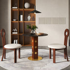 Table bistro Nero en pierre frittée | Ronde noire 34 pouces avec piètement en bois