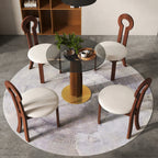 Table bistro en verre Oro | Ronde grise 34 pouces avec piètement en bois