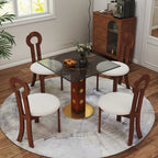 Table bistro en verre Oro | Carrée grise 34 pouces avec piètement en bois