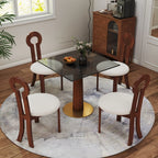 Table bistro en verre Oro | Carrée grise 34 pouces avec piètement en bois