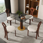 Table bistro en verre Oro | Carrée grise 34 pouces avec piètement en bois