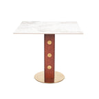 Table bistro Nero en pierre frittée | 34 Pandora Square avec piètement en bois