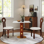 Table bistro Nero en pierre frittée | 34 Pandora Square avec piètement en bois