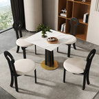 Table bistro Nero en pierre frittée | Carrée blanche 34 pouces avec piètement en bois