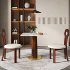 Table bistro Nero en pierre frittée | Carrée blanche 34 pouces avec piètement en bois