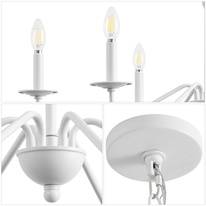 34.75 6-Light Iron LED Chandelier, by JONATHAN Y