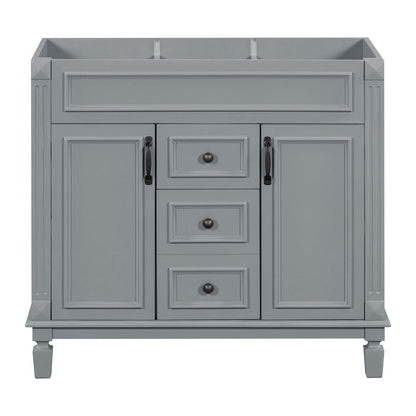 36'' Modern Bathroom Vanity with Top Sink and Mirror Cabinet,2 Doors and 2 Drawers