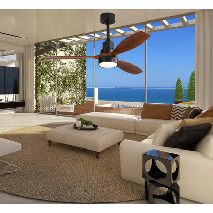 48 and 52 Integrated LED Ceiling Fan with Light and Remote, Reversible DC Motor