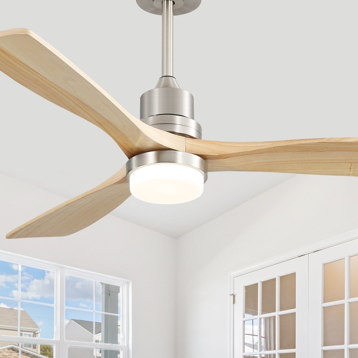 48 and 52 Integrated LED Ceiling Fan with Light and Remote, Reversible DC Motor