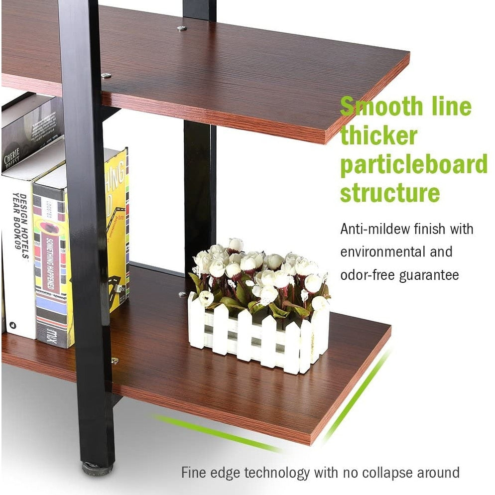 5-Tier Bookshelf, Vintage Industrial Style Bookcase