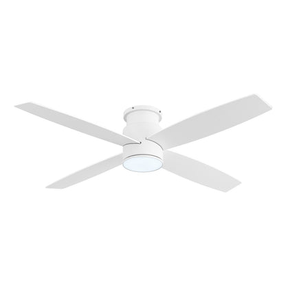 WINGBO 44/52 Inch Flush Mount DC Ceiling Fan with Lights and Remote, 4 Reversible Blades