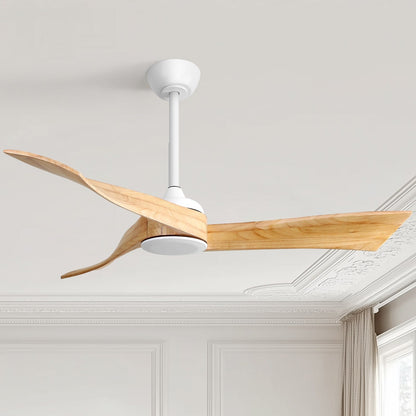 52 inch Modern Solid Wood / ABS Ceiling Fan With Remote Control(No Light),6 WInd Speed,Reversible Airflow
