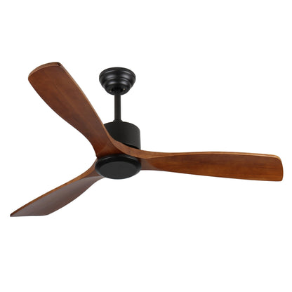52 inch Modern Solid Wood / ABS Ceiling Fan With Remote Control(No Light),6 WInd Speed,Reversible Airflow