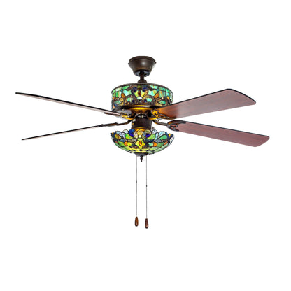 Copper Grove Guasipati 52-inch Tiffany-style Magna Carta Ceiling Fan - 52L x 52W x 16.5