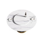 Table de salle à manger Marbella en pierre frittée | Ronde 59 cm, blanc brillant, avec piètement en métal et plateau tournant