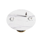 Table de salle à manger Marbella en pierre frittée | Ronde 59 cm, blanc brillant, avec piètement en métal