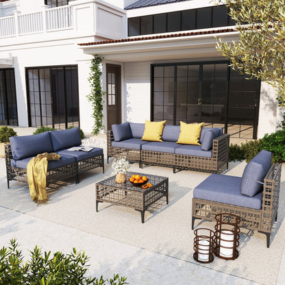 6 - Person Outdoor Sectional Seating Group with Cushions