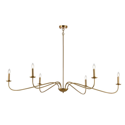 6-Light Classic French Minialist Chandelier with Candle-Style Lighting