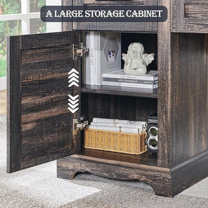 60 Farmhouse L Shaped Executive Desk, Wood Corner Desk, Computer Desk