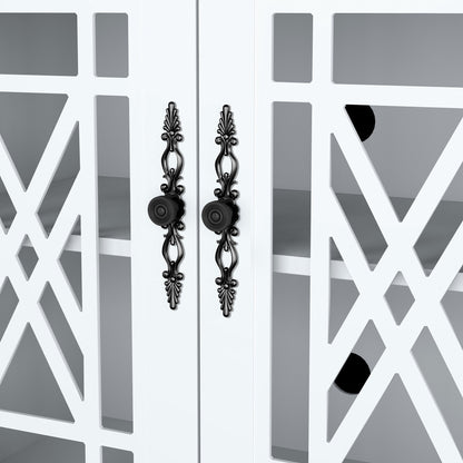 63 Vintage Style Wood Kitchen Accent Buffet Sideboard Cabinet - 63 in Width