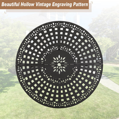 MAISON ARTS Cast Aluminum Dining Chairs/Patio Dining Set with Round Dining Table & 6 Cast Aluminum Patio Chairs