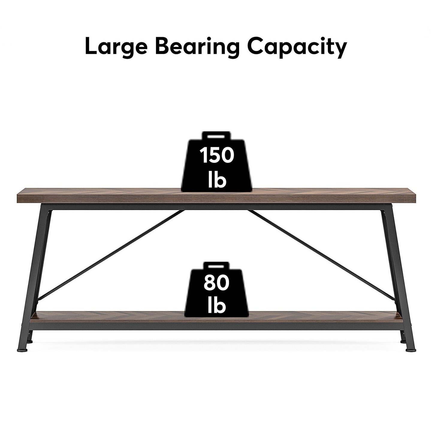 70.9 Inch Extra Long Sofa Table, Industrial Entry Console Table