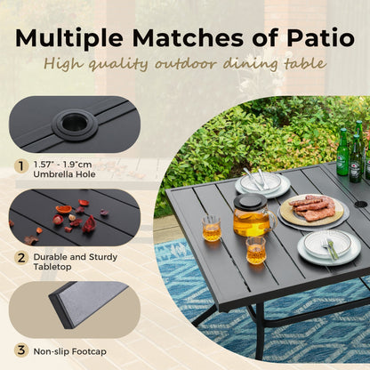 MAISON ARTS 8 PCS Patio Dining Set with 13ft Patio Umbrella