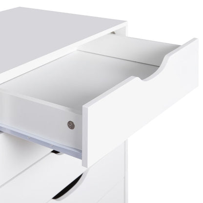 Narrow Wooden 9-Drawer Cabinet with Smooth-Glide Drawers and Top Storage Shelf