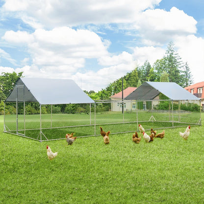 AECOJOY Large Metal Chicken Coop Run Walk-in Metal Chicken Cage