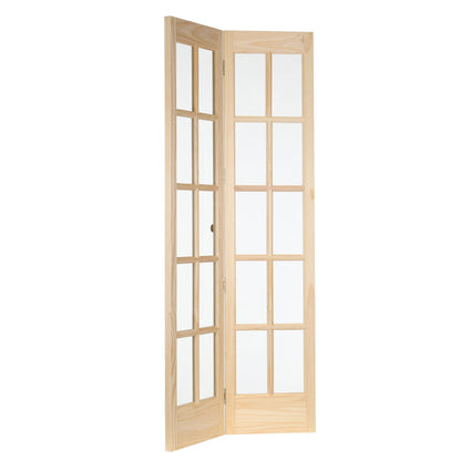 AWC Traditional Divided Glass Unfinished Pine 36-inch Bifold Door