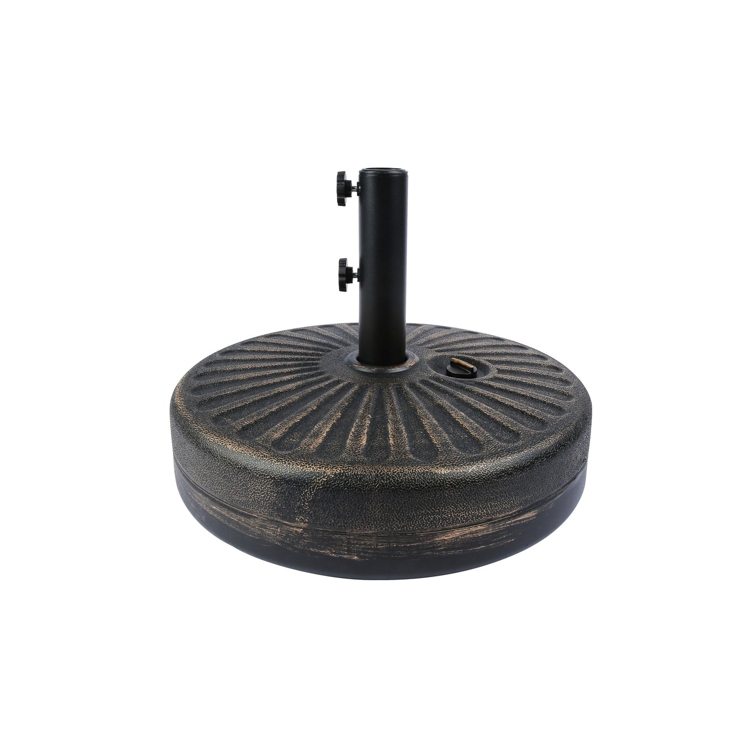 Lopes 9-foot Patio Umbrella with Bronze Finish Base Weight Stand Included