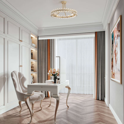 Elvira 8-Light Wagon Wheel Crystal Semi-Flush Mount