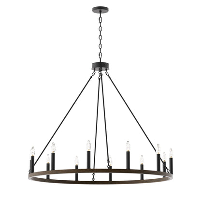 Acroma 12-light Farmhouse 40In Wagon Wheel Chandelier with UL - 40'' D x 138'' H