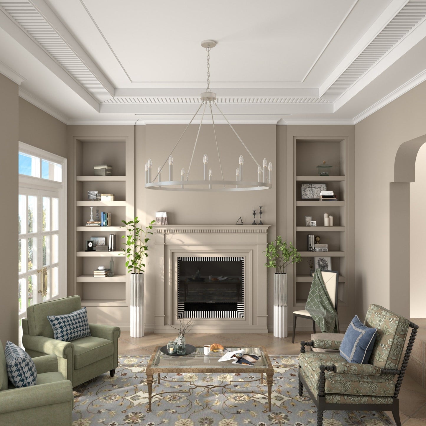 Acroma 12-light Farmhouse 40In Wagon Wheel Chandelier with UL - 40'' D x 138'' H