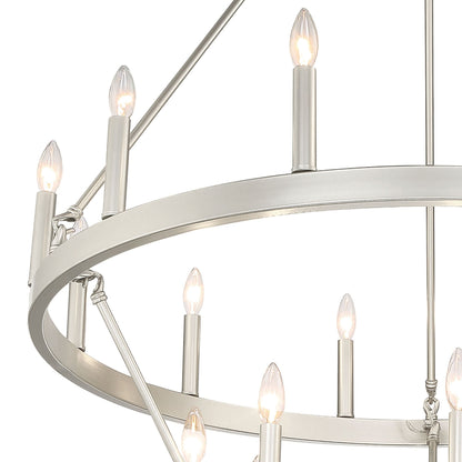 Acroma 20-light Modern Farmhouse 40In Round Wagon Wheel Chandelier with UL