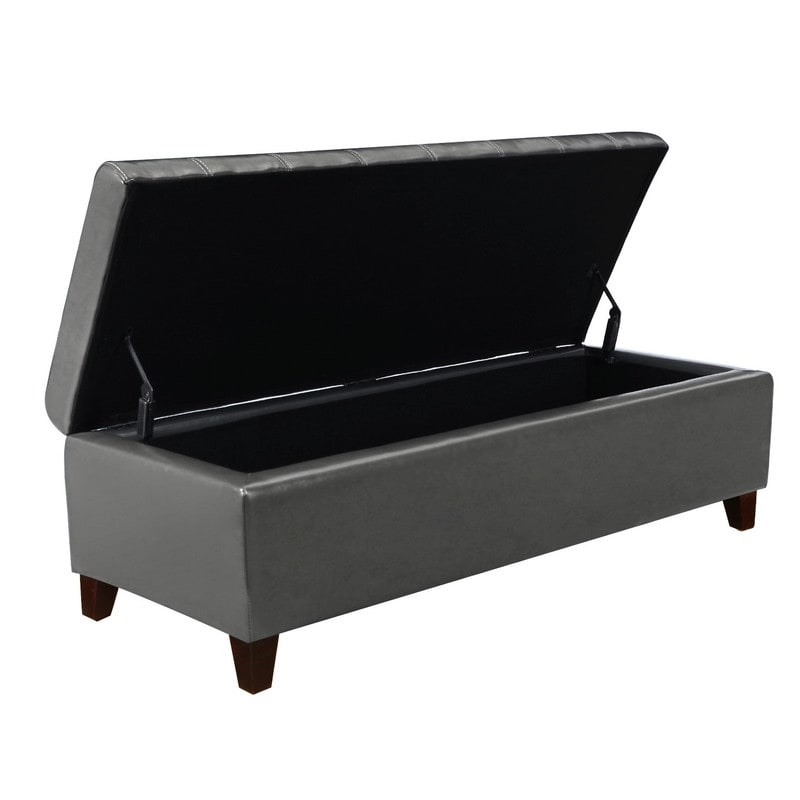Adeco 50 Bonded Leather Storage Ottoman Bench