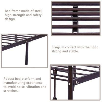 Alazyhome Simple Vintage Metal Platform Bed Frame, Easy-Assembly