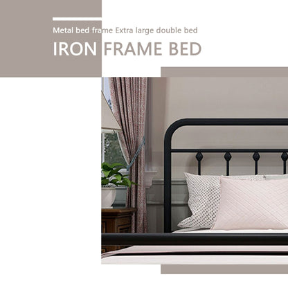 Alazyhome Simple Vintage Metal Platform Bed Frame, Easy-Assembly
