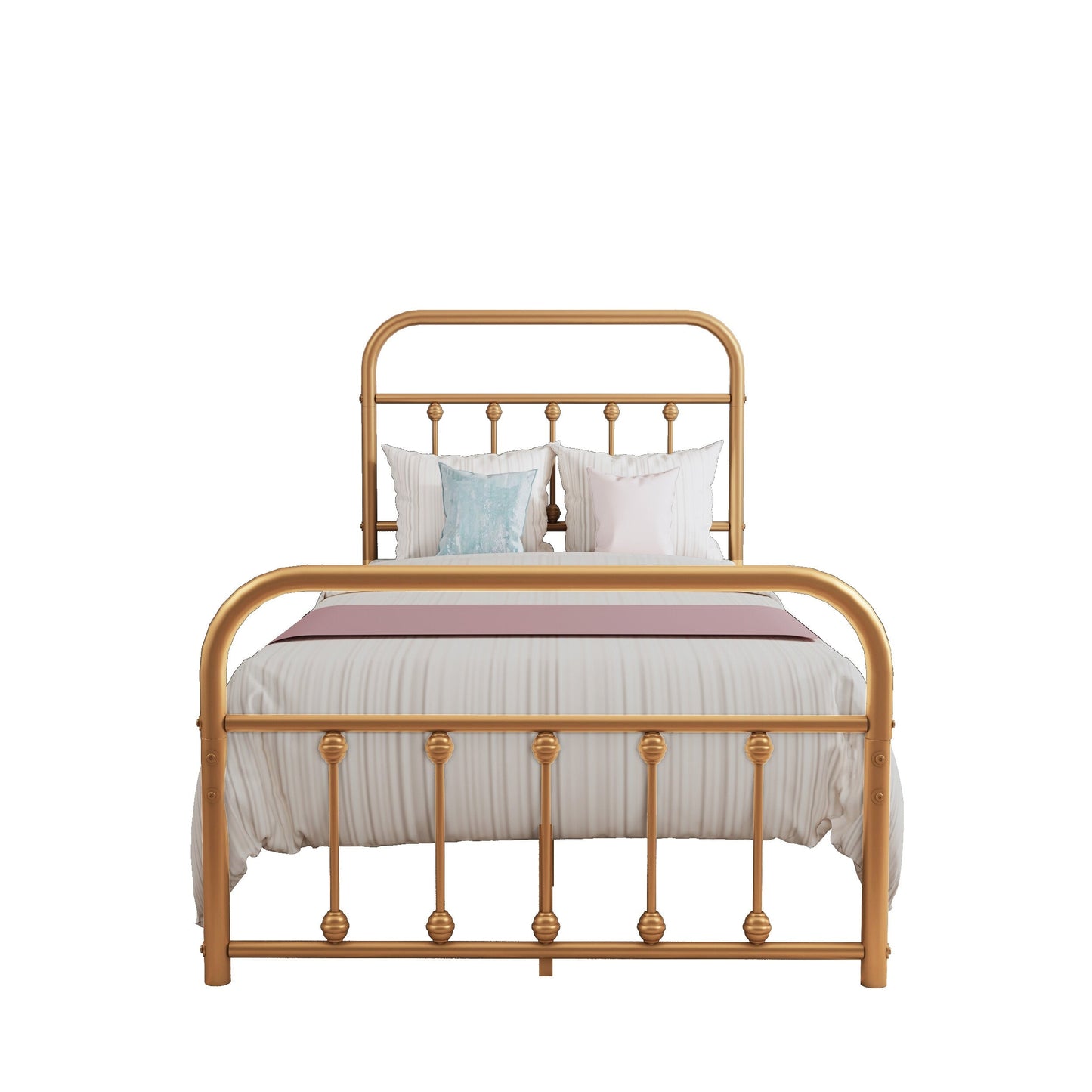 Alazyhome Simple Vintage Metal Platform Bed Frame, Easy-Assembly