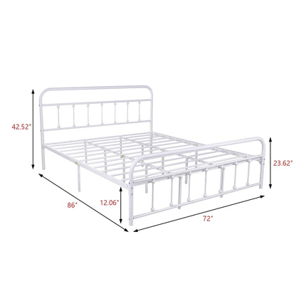 Alazyhome Simple Vintage Metal Platform Bed Frame, Easy-Assembly