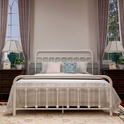 Alazyhome Simple Vintage Metal Platform Bed Frame, Easy-Assembly