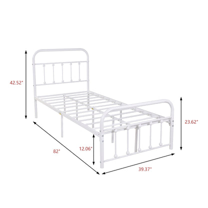 Alazyhome Simple Vintage Metal Platform Bed Frame, Easy-Assembly