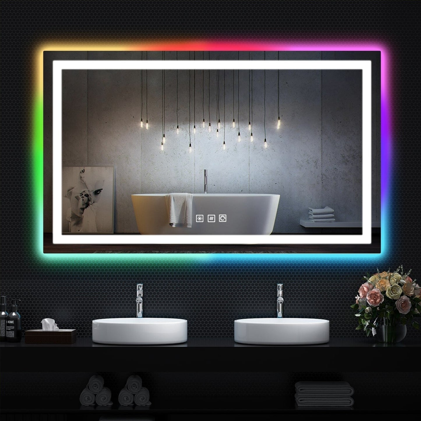 Anti-Fog RGB Backlit & LED Frontlit Bathroom Mirror