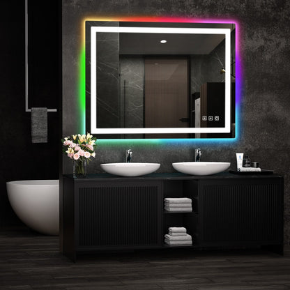 Anti-Fog RGB Backlit & LED Frontlit Bathroom Mirror