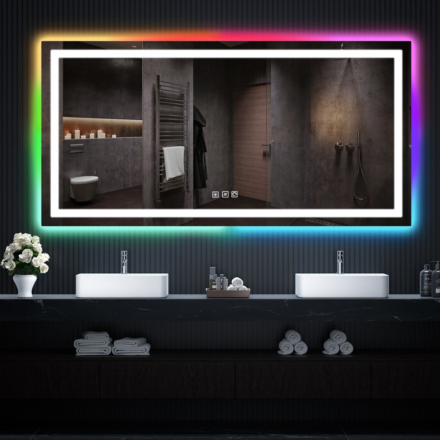 Anti-Fog RGB Backlit & LED Frontlit Bathroom Mirror