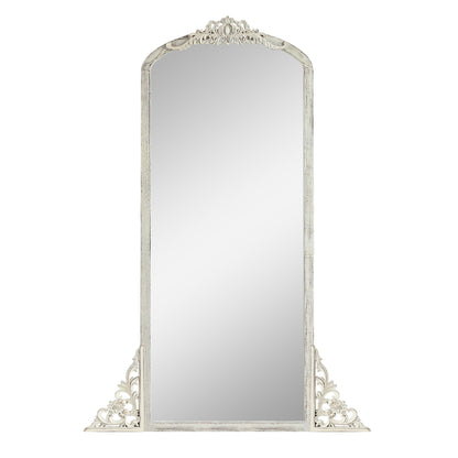 Arched Full-Length Solid Wood Carving Floor Mirror