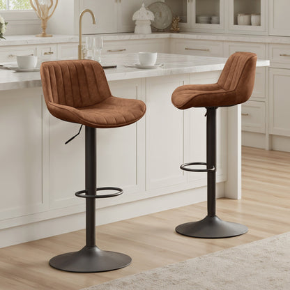 Art Leon Adjustable Height Swivel Barstool, Set of 2