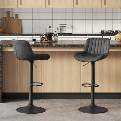 Art Leon Adjustable Height Swivel Barstool, Set of 2