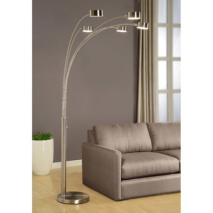 Strick & Bolton Charlie Brushed Steel Arched 5-light Floor Lamp